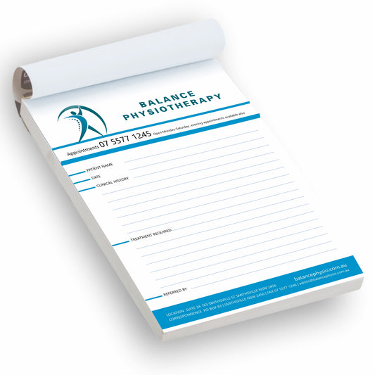 Photo of a referral pad used by medical and allied health professionals